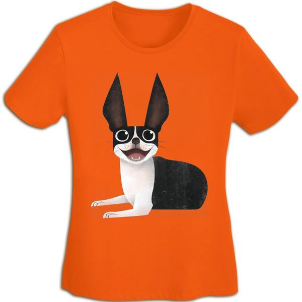 boston terrier women's fashion is pure cotton round neck and short sleeves in a solid color t-shirt, White
boston terrier women's fashion is pure cotton round neck and short sleeves in a solid color t-shirt, White