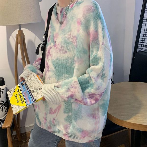 men's sweaters o-neck sweater korean casual fashion loose tie-dye pullover warm thick long-sleeved knitted, White;black
men's sweaters o-neck sweater korean casual fashion loose tie-dye pullover warm thick long-sleeved knitted, White;black