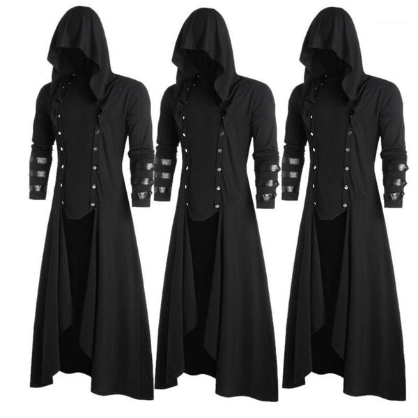 men's jackets mens jacket hooded retro faux leather insert button up low gothic hoodie windbreaker party casual male coat outwear #40, Black;brown
men's jackets mens jacket hooded retro faux leather insert button up low gothic hoodie windbreaker party casual male coat outwear #40, Black;brown