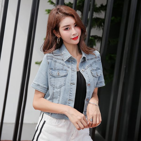 women's jackets jackets vintage women summer short sleeve denim washed blue jeans coat turn-down collar outwear slim jacket oorc, Black;brown
women's jackets jackets vintage women summer short sleeve denim washed blue jeans coat turn-down collar outwear slim jacket oorc, Black;brown