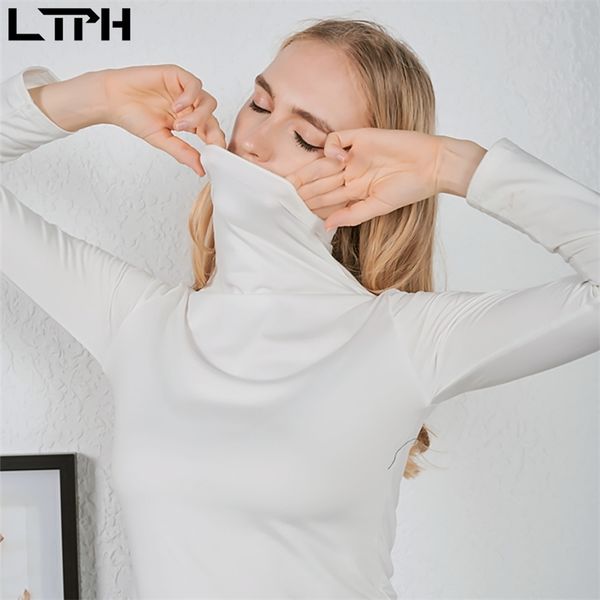 ltph solid color turtleneck bottoming shirt cotton long sleeve woman tshirts warm slim plus size fashion autumn winter 210423, Black;gray
ltph solid color turtleneck bottoming shirt cotton long sleeve woman tshirts warm slim plus size fashion autumn winter 210423, Black;gray