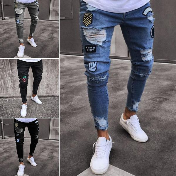 men's jeans 2021 men hip hop ripped hole skinny slim fit pencil denim pants trousers high quality, Blue
men's jeans 2021 men hip hop ripped hole skinny slim fit pencil denim pants trousers high quality, Blue
