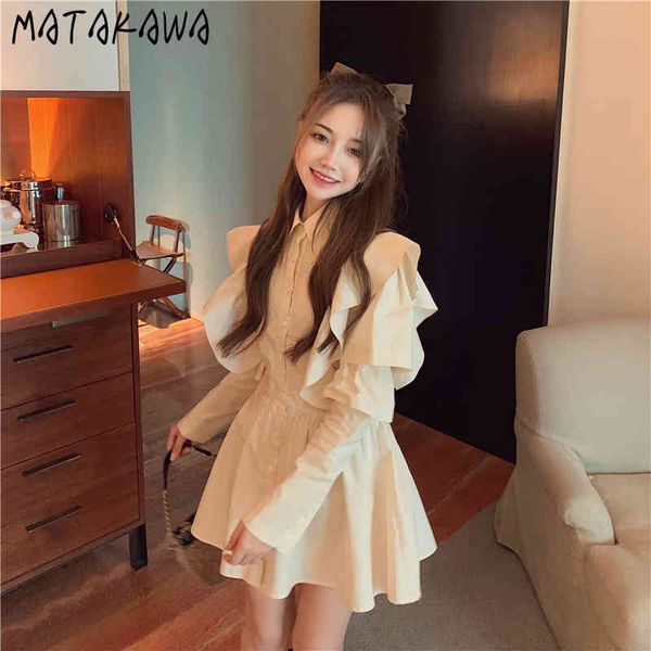 matakawa shirt dress female spring ruffled dresses for women long-sleeved robe temperament waist a-line short vestidos 210513, Black;gray
matakawa shirt dress female spring ruffled dresses for women long-sleeved robe temperament waist a-line short vestidos 210513, Black;gray