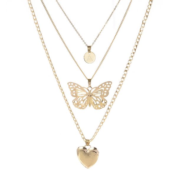 nightclub exaggerated personality butterfly heart women's necklace beach accessories fashion, Silver
nightclub exaggerated personality butterfly heart women's necklace beach accessories fashion, Silver