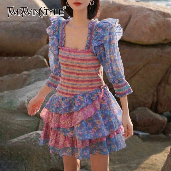 print patchwork ruffle dress for women square collar half sleeve high waist hit color dresses female fashion new 210428, Black;gray
print patchwork ruffle dress for women square collar half sleeve high waist hit color dresses female fashion new 210428, Black;gray