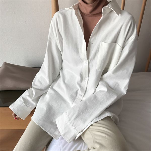 lazy style casual vintage minimalist brief bf chic long sleeves gentle women solid loose stylish shirts 210421, White
lazy style casual vintage minimalist brief bf chic long sleeves gentle women solid loose stylish shirts 210421, White