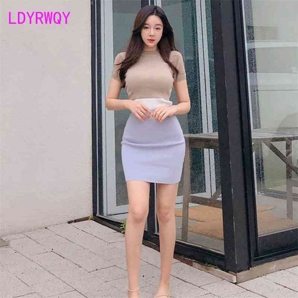 summer slim-fit color-matching striped thin section short-sleeved stretch-knit bag hip bottoming dress women 210416, Black;gray
summer slim-fit color-matching striped thin section short-sleeved stretch-knit bag hip bottoming dress women 210416, Black;gray