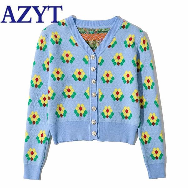 women's knits & tees azyt autumn v neck knitted cardigan female 2021 fashion floral print single-breasted knitwear women jacket casual, White
women's knits & tees azyt autumn v neck knitted cardigan female 2021 fashion floral print single-breasted knitwear women jacket casual, White