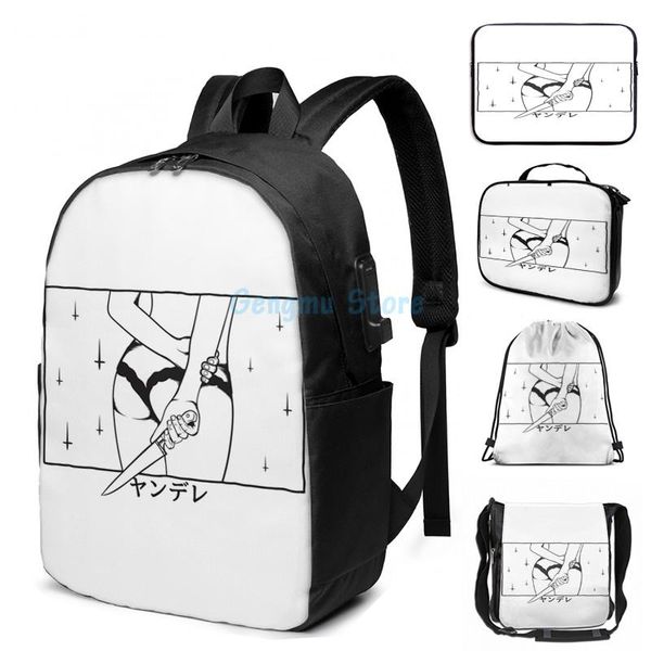 funny graphic print harajuku yandere usb charge backpack men school bags women bag travel laptop
funny graphic print harajuku yandere usb charge backpack men school bags women bag travel laptop