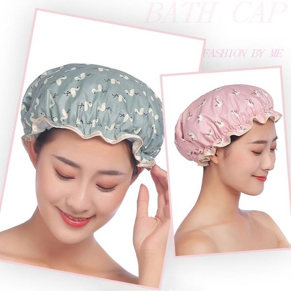 shower caps elastic band bath double layers with ruffled edge covering ears keeping hair dry fitting
shower caps elastic band bath double layers with ruffled edge covering ears keeping hair dry fitting