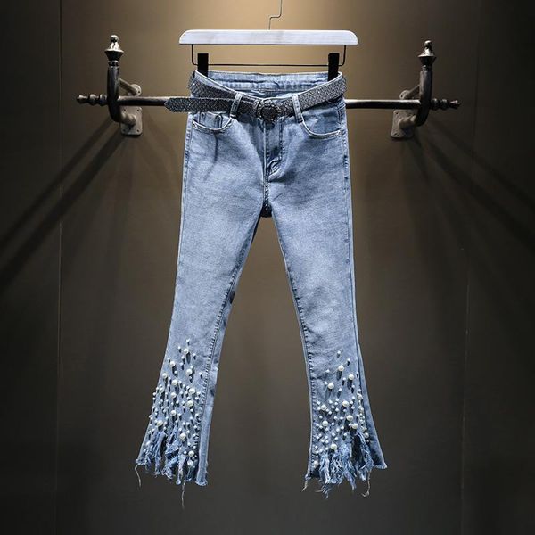 women's jeans irregular tassel pearl flared for women 2021 autumn winter high waisted stretch slim blue denim pants female long trouser
women's jeans irregular tassel pearl flared for women 2021 autumn winter high waisted stretch slim blue denim pants female long trouser