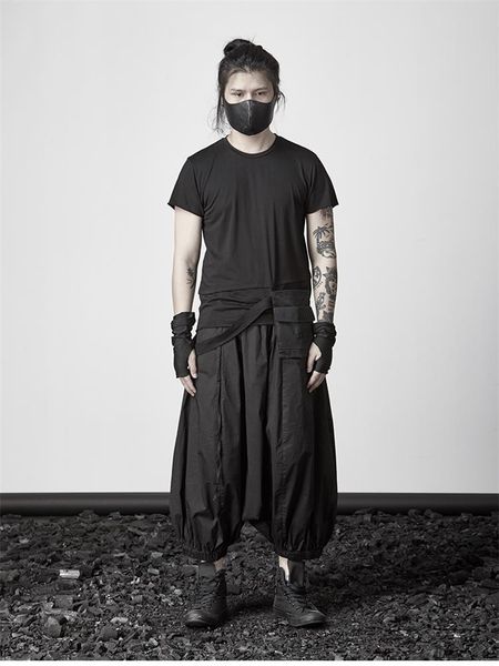 men's pants hanging crotch dark culottes japanese personality loose large size nine minutes knickerbockers, Black
men's pants hanging crotch dark culottes japanese personality loose large size nine minutes knickerbockers, Black