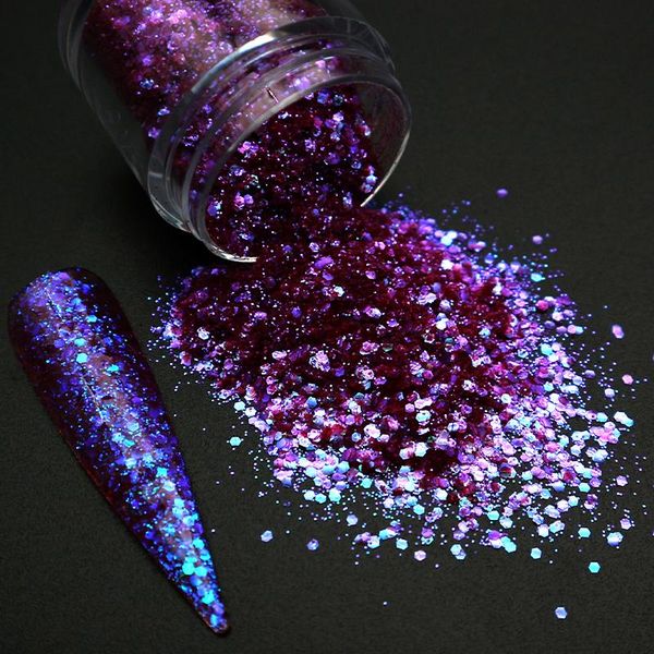 nail art decorations 1 box chameleon glitter flakes holographic mix hexagon sequins chrome powder for manicure nails accessories, Silver;gold
nail art decorations 1 box chameleon glitter flakes holographic mix hexagon sequins chrome powder for manicure nails accessories, Silver;gold