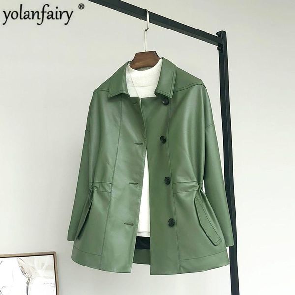 women's leather & faux green real jacket women casual 100% sheepskin spring autumn coat ladies arrival cuero genuino 99019 pph400, Black
women's leather & faux green real jacket women casual 100% sheepskin spring autumn coat ladies arrival cuero genuino 99019 pph400, Black