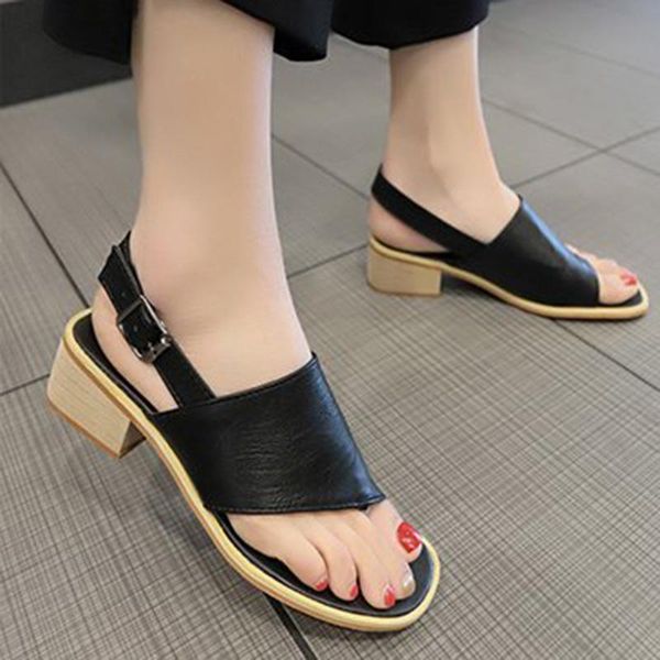 sandals summer party women shoes roman buckle ladies mid heels platform chunky high durable soulier, Black
sandals summer party women shoes roman buckle ladies mid heels platform chunky high durable soulier, Black