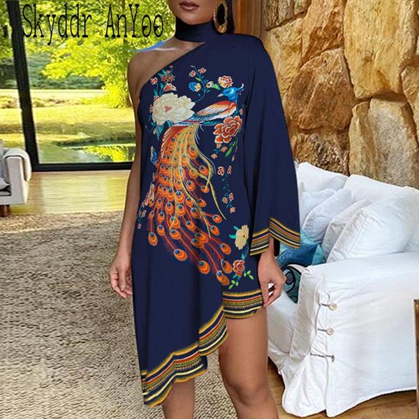 casual dresses summer for women one shoulder unique design woman dress peacock floral print irregular elegant fashion chic, Black;gray
casual dresses summer for women one shoulder unique design woman dress peacock floral print irregular elegant fashion chic, Black;gray