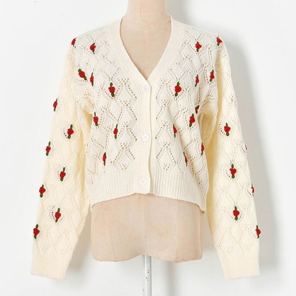 women's knits & tees crochet hollow out rhombic cropped cardigan women new short sweater coat v-neck single breasted knit crop top, White
women's knits & tees crochet hollow out rhombic cropped cardigan women new short sweater coat v-neck single breasted knit crop top, White