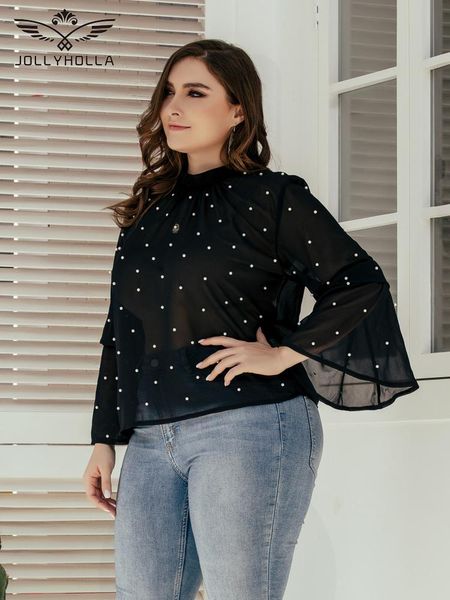 jollyholla 2021 women long flare sleeves stand button loose clothes female chiffon black polka dot see-through blouses women's & sh shi, White
jollyholla 2021 women long flare sleeves stand button loose clothes female chiffon black polka dot see-through blouses women's & sh shi, White