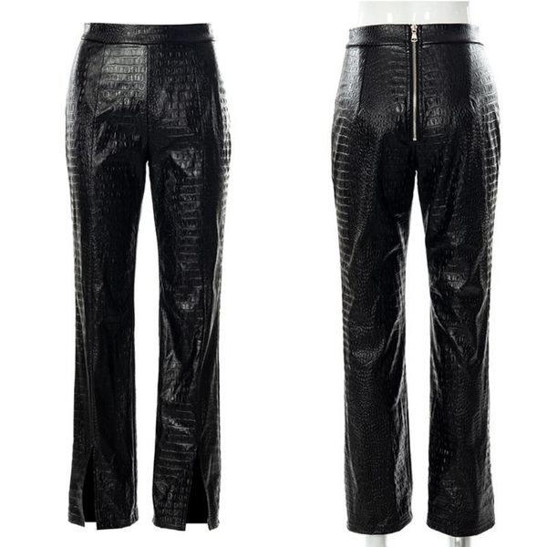 women's pants & capris 67jf women high waist faux leather black straight harajuku snakeskin texture slit hem wide leg long trousers str, Black;white
women's pants & capris 67jf women high waist faux leather black straight harajuku snakeskin texture slit hem wide leg long trousers str, Black;white