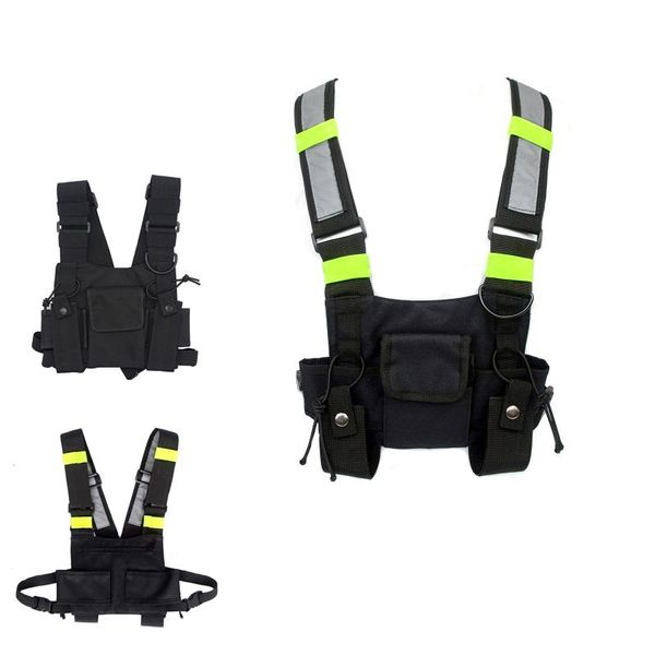 hunting jackets tactical vest nylon military chest rig pack pouch holster harness walkie talkie radio waist army, Camo;black