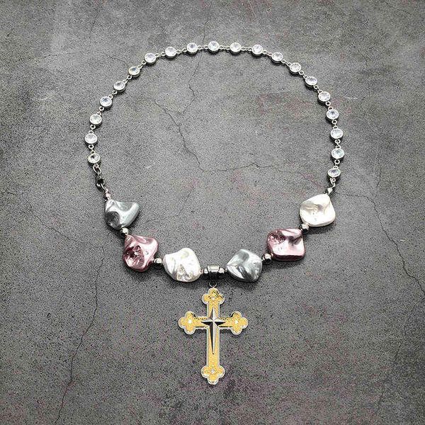 2021 original design fashion lrregular pearl stainless steel cross necklace for woman, Silver
2021 original design fashion lrregular pearl stainless steel cross necklace for woman, Silver