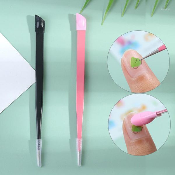 2 heads straight nail tweezers with silicone pressing head for 3d sticker rhinestones picker metal nails tools1, Silver
2 heads straight nail tweezers with silicone pressing head for 3d sticker rhinestones picker metal nails tools1, Silver