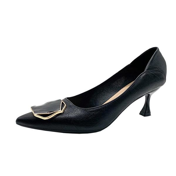 dress shoes 2021 pointed toe women's singles fashion all-match metal square large size soft sole, Black
dress shoes 2021 pointed toe women's singles fashion all-match metal square large size soft sole, Black