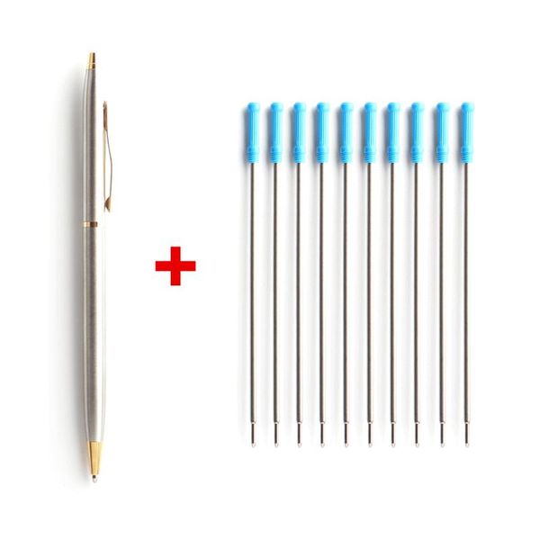 2/11/20pcs ball pen stainless steel rod rotating metal ballpoint stationery ballpen 0.7mm blue ink office & school supplies pens, Blue;orange
2/11/20pcs ball pen stainless steel rod rotating metal ballpoint stationery ballpen 0.7mm blue ink office & school supplies pens, Blue;orange