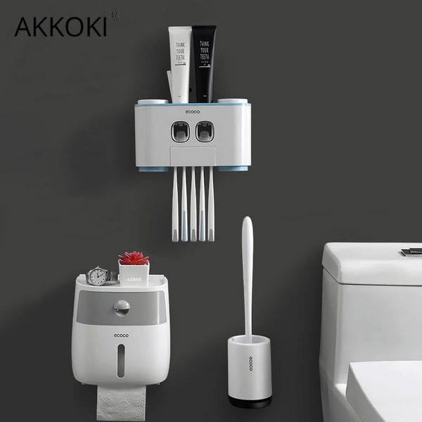 toothbrush holder bathroom accessories set automatic toothpaste dispenser toilet brush tissue box waterproof paper bath accessory
toothbrush holder bathroom accessories set automatic toothpaste dispenser toilet brush tissue box waterproof paper bath accessory