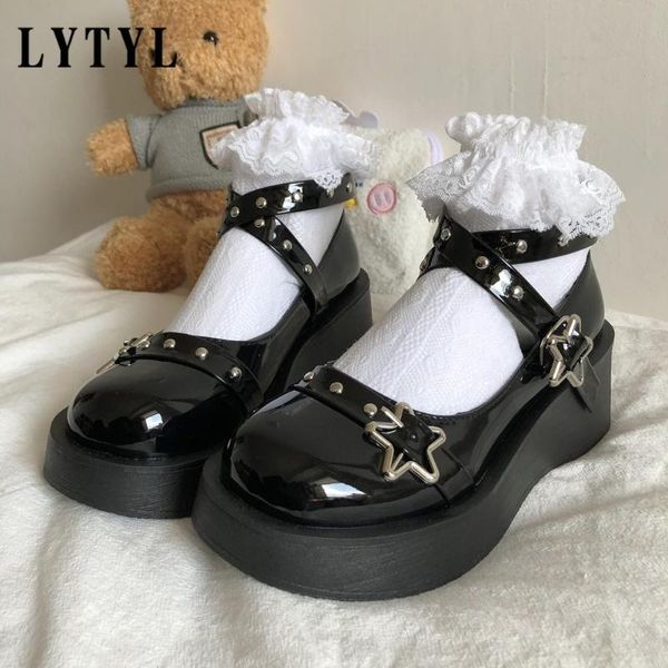 dress shoes japanese lolita star buckle strap mary janes women cross-tied platform shoe patent leather girls rivet casual ac-37, Black
dress shoes japanese lolita star buckle strap mary janes women cross-tied platform shoe patent leather girls rivet casual ac-37, Black