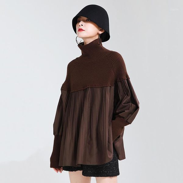 spring/autumn high collar knitted patchwork jacket long sleeve loose personal retro shirt trend neutral lady style women's sweaters, White;black
spring/autumn high collar knitted patchwork jacket long sleeve loose personal retro shirt trend neutral lady style women's sweaters, White;black