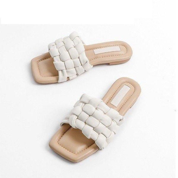 slippers 2021 woven women slip on slides fashion brand square toe leather flat sandals female outdoor casual flip flops, Black
slippers 2021 woven women slip on slides fashion brand square toe leather flat sandals female outdoor casual flip flops, Black