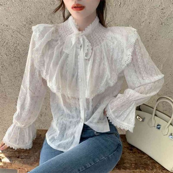 fashion ruffled lace bottoming shirt women's autumn and winter trumpet sleeve temperament cardigan uk605 210507, White
fashion ruffled lace bottoming shirt women's autumn and winter trumpet sleeve temperament cardigan uk605 210507, White