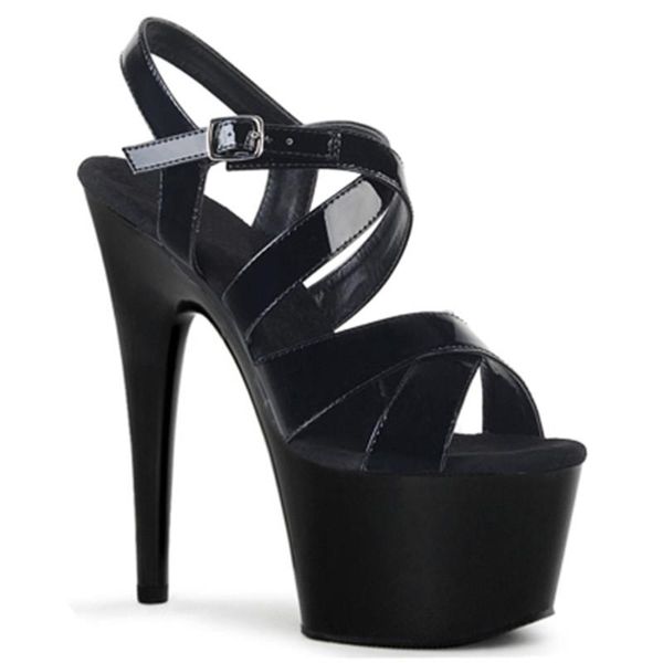 high-heeled women's night club waterproof platform fine heel catwalk shoes 15cm thick black leather sandals with bright soles
high-heeled women's night club waterproof platform fine heel catwalk shoes 15cm thick black leather sandals with bright soles