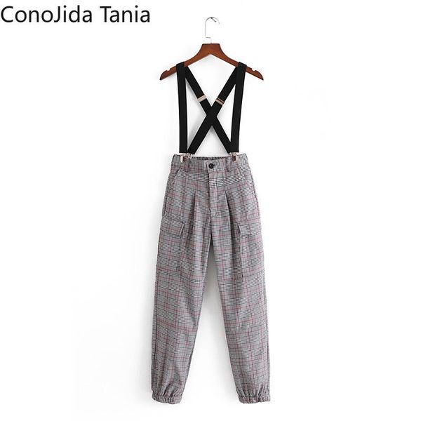 simple elastic waist cross double pocket suspenders trousers women's pants & capris, Black;white
simple elastic waist cross double pocket suspenders trousers women's pants & capris, Black;white
