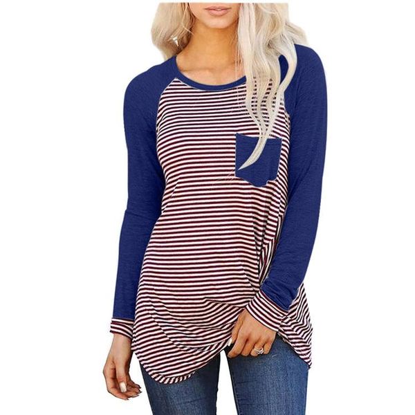 women's t-shirt plus size patch pocket striped tee women autumn casual fashion female long sleeve loose t shirt spring stylish, White
women's t-shirt plus size patch pocket striped tee women autumn casual fashion female long sleeve loose t shirt spring stylish, White