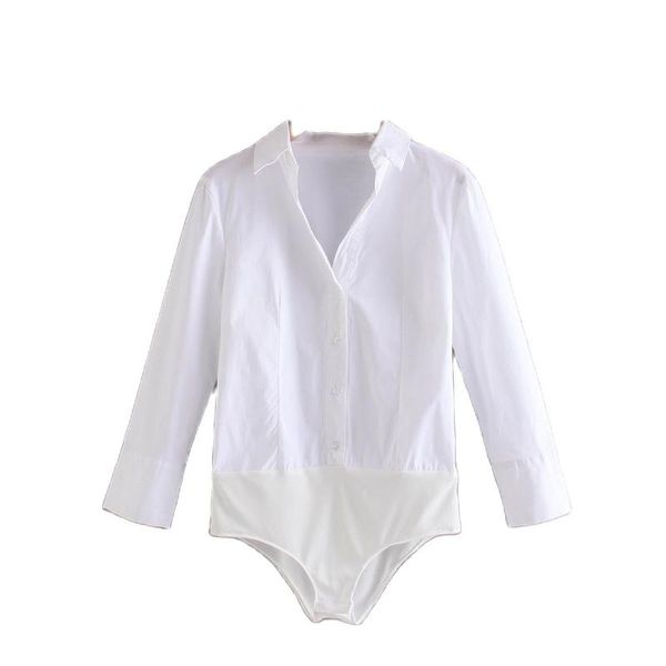 women's t-shirt 2021 women white siamese with buttons long-sleeved shirt slim lapel chic female
women's t-shirt 2021 women white siamese with buttons long-sleeved shirt slim lapel chic female