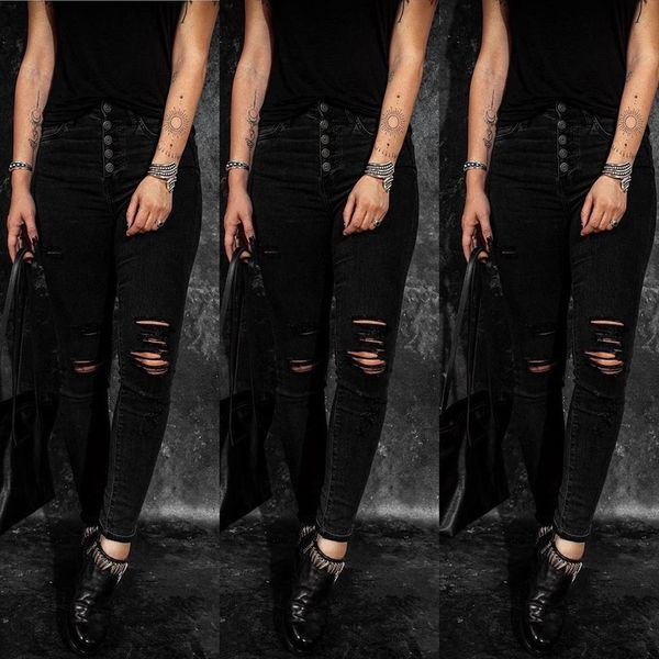 black retro fashion ripped womens jean denim pencil pants casual trousers s 2xl drop, Blue
black retro fashion ripped womens jean denim pencil pants casual trousers s 2xl drop, Blue