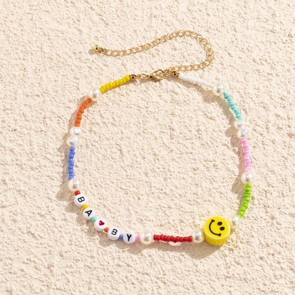 chains aomu 2021 ins fashion summer beach ethnic imitation pearl colorful beaded acrylic necklace for women cute jewelry gifts, Silver
chains aomu 2021 ins fashion summer beach ethnic imitation pearl colorful beaded acrylic necklace for women cute jewelry gifts, Silver