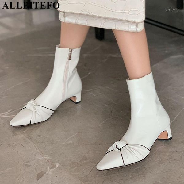 boots allbitefo pleated knot design soft natural genuine leather women autumn fashion high heel shoes women's ankle1, Black
boots allbitefo pleated knot design soft natural genuine leather women autumn fashion high heel shoes women's ankle1, Black