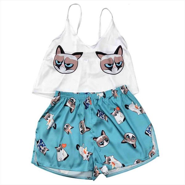 animal cartoon print lovely women sleepwear home suit summer v neck pyjamas spaghetti strap loose pijama satin femme cat, Black;red
animal cartoon print lovely women sleepwear home suit summer v neck pyjamas spaghetti strap loose pijama satin femme cat, Black;red