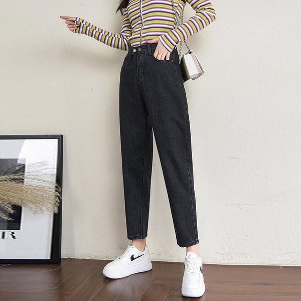 women's jeans autumn korean high waist for women baggy black retro straight leg harem pants elastic nine point mom plus size, Blue
women's jeans autumn korean high waist for women baggy black retro straight leg harem pants elastic nine point mom plus size, Blue
