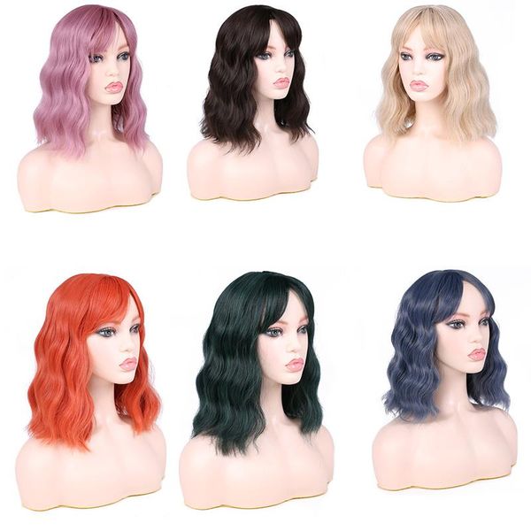 synthetic wigs pure natural bangs mediem wavy for women wig resistant blue tones heat cosplay hair girl, Black
synthetic wigs pure natural bangs mediem wavy for women wig resistant blue tones heat cosplay hair girl, Black