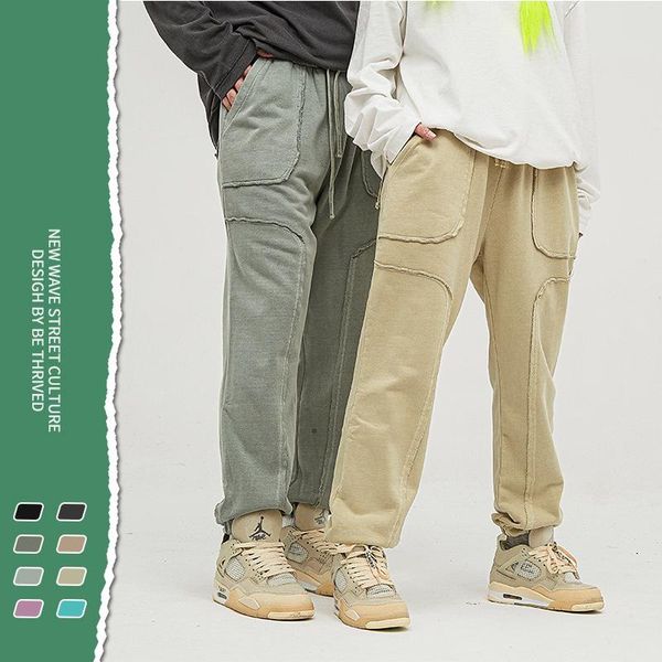 men's pants mens streetwear spring autumn stitching cut loose sweatpants khaki casual women high street hip hop trousers men clothing, Black
men's pants mens streetwear spring autumn stitching cut loose sweatpants khaki casual women high street hip hop trousers men clothing, Black