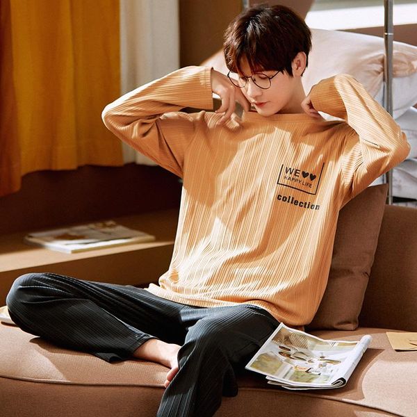 men's sleepwear pajamas for mens cotton plus size long sleeved men pullover leisure nightwear simple lovely letters print homewear, Black;brown
men's sleepwear pajamas for mens cotton plus size long sleeved men pullover leisure nightwear simple lovely letters print homewear, Black;brown