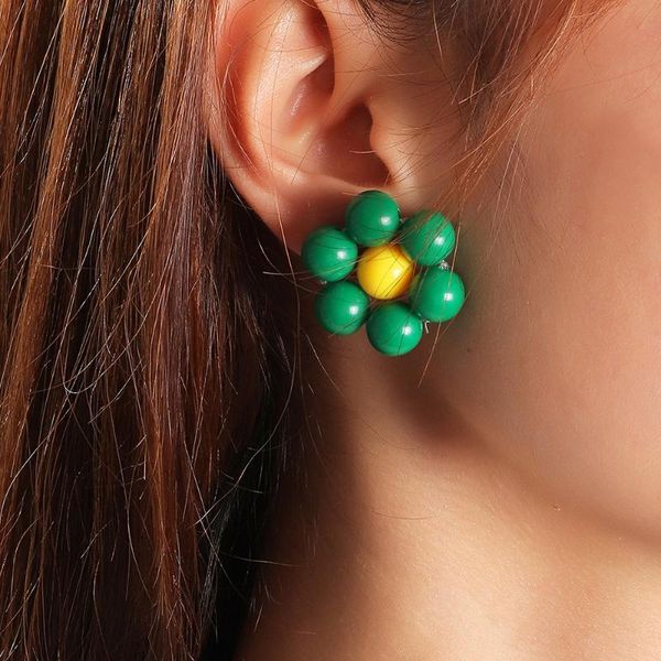 stud shiny fashion colorful bead jewelry elegant flower earrings for women gift simple style statement, Golden;silver
stud shiny fashion colorful bead jewelry elegant flower earrings for women gift simple style statement, Golden;silver