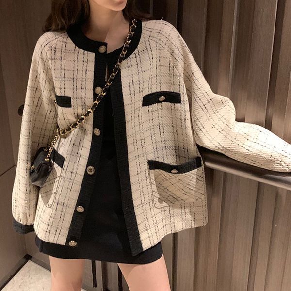 lucky bag celebrity contrast color lattice simple style tweed coat women's spring and autumn korean loose temperament top, Black;brown
lucky bag celebrity contrast color lattice simple style tweed coat women's spring and autumn korean loose temperament top, Black;brown