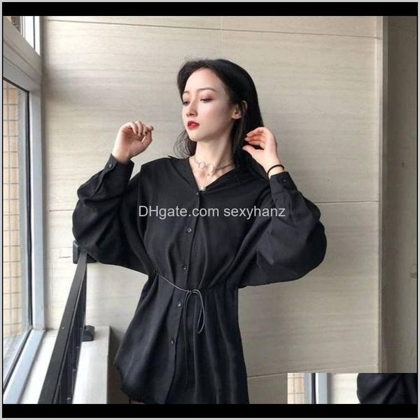 & clothing apparel drop delivery 2021 women blouses chiffon shirts long sleeve spring black loose all-match fashion chic womens students, White
& clothing apparel drop delivery 2021 women blouses chiffon shirts long sleeve spring black loose all-match fashion chic womens students, White