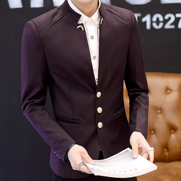 men's suits & blazers stand collar men casual three-buttons suit jacket wheat stalks embellished 2021 spring mens chinese style blazer, White;black
men's suits & blazers stand collar men casual three-buttons suit jacket wheat stalks embellished 2021 spring mens chinese style blazer, White;black