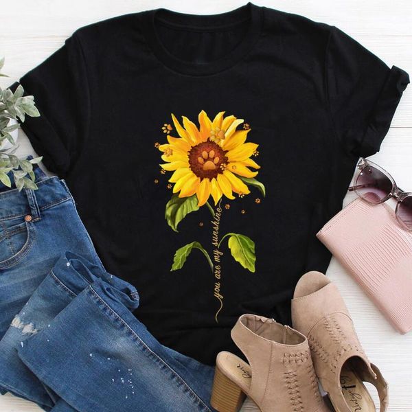women's t-shirt you are my sunshine sunflower dog paws 100%cotton women tshirt mom life funny summer casual short sleeve pet lover gif, White
women's t-shirt you are my sunshine sunflower dog paws 100%cotton women tshirt mom life funny summer casual short sleeve pet lover gif, White